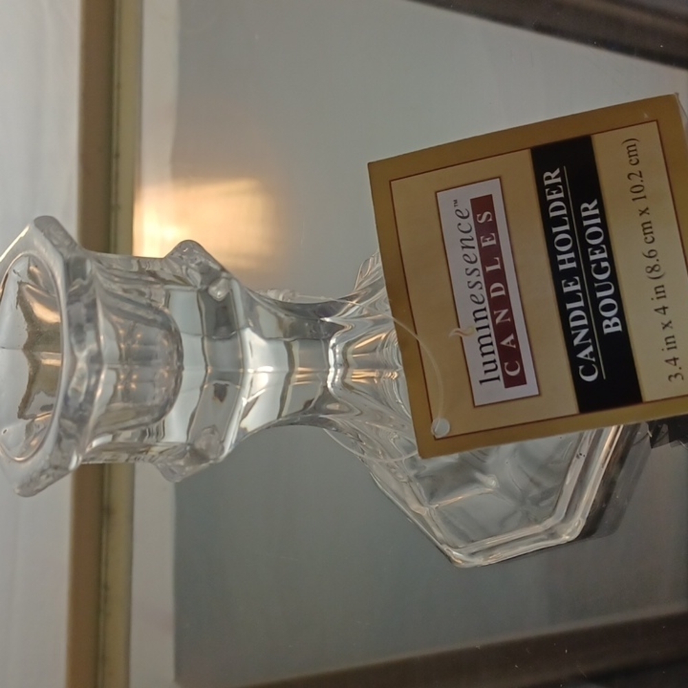 LUMINESSENCE Candle holder 3.4in.x4 in. BOUGEOIR clear